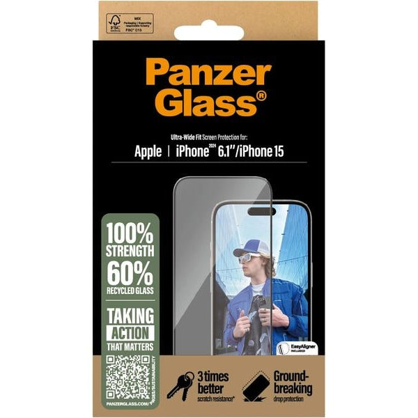 Panzerglass Displayschutz Ultra Wide Fit iPhone 15/16
