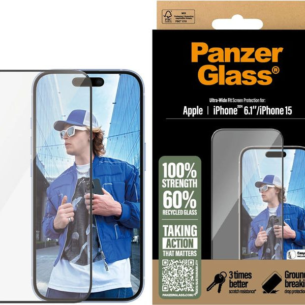 Panzerglass Displayschutz Ultra Wide Fit iPhone 15/16