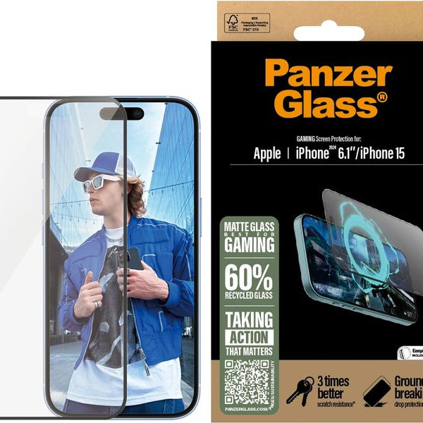 Panzerglass Displayschutz Ultra Wide Fit Gaming iPhone 15/16