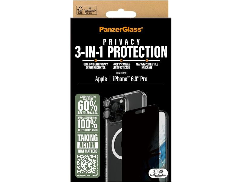 Panzerglass Displayschutz 3-in-1 Privacy iPhone 16 Pro Max