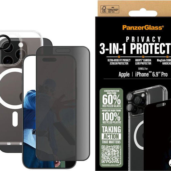 Panzerglass Displayschutz 3-in-1 Privacy iPhone 16 Pro Max