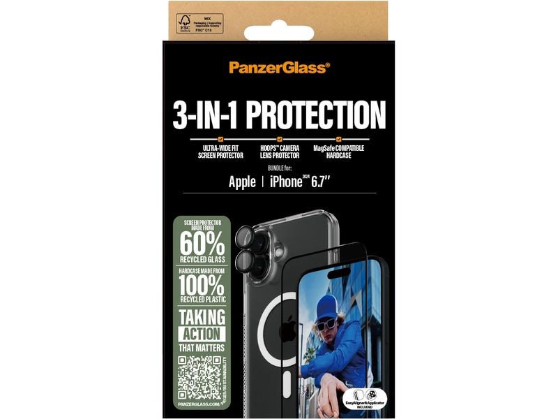 Panzerglass 3-in-1 Protection Bundle iPhone 16 Plus