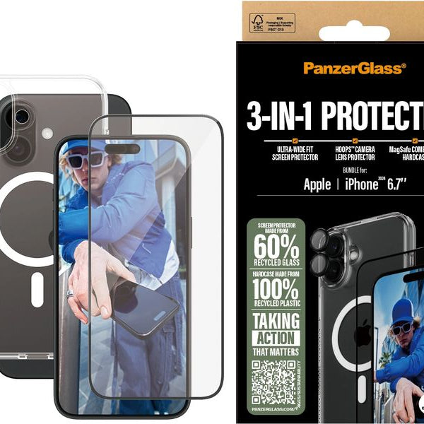 Panzerglass 3-in-1 Protection Bundle iPhone 16 Plus