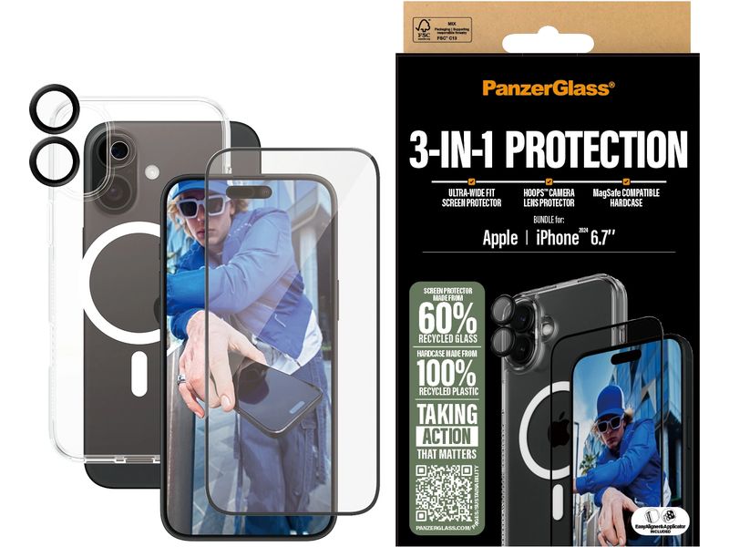Panzerglass 3-in-1 Protection Bundle iPhone 16 Plus