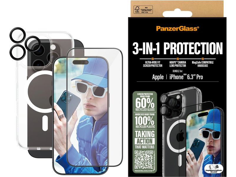 Panzerglass 3-in-1 Protection Bundle iPhone 16 Pro