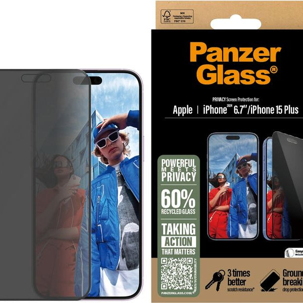 Panzerglass Displayschutz Ultra Wide Fit Privacy iPhone 15/16 Plus