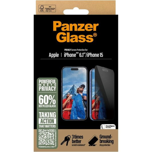 Panzerglass Displayschutz Ultra Wide Fit Privacy iPhone 15/16