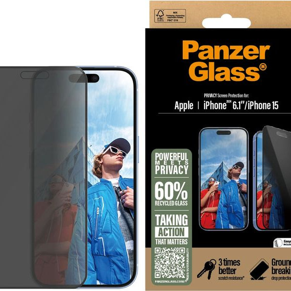Panzerglass Displayschutz Ultra Wide Fit Privacy iPhone 15/16