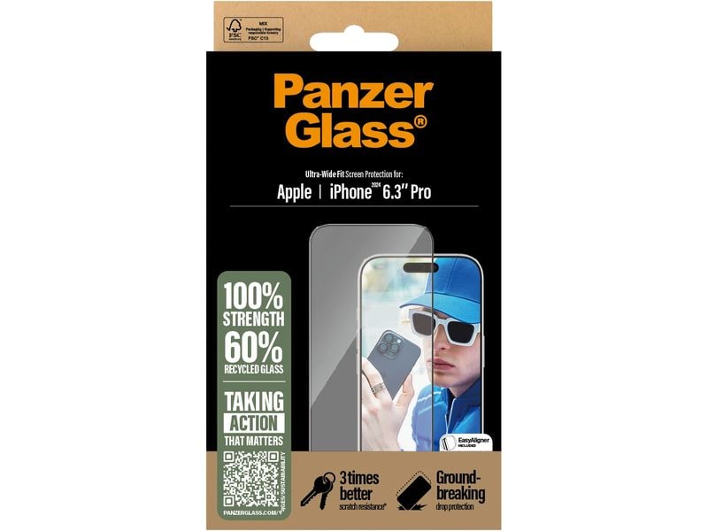 Panzerglass Displayschutz Ultra Wide Fit iPhone 16 Pro