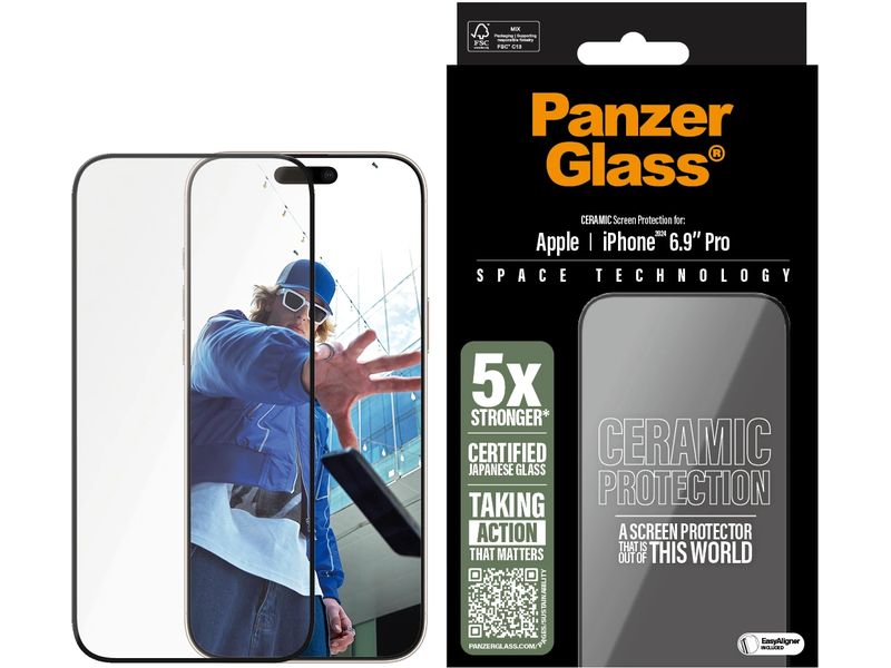 Panzerglass Displayschutz Ultra Wide Fit Ceramic iPhone 16 Pro Max