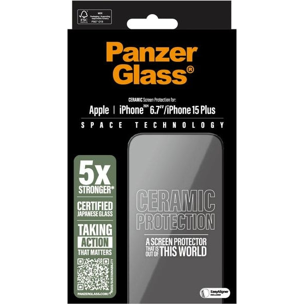 Panzerglass Displayschutz Ultra Wide Fit Ceramic iPhone 15 Plus/16 Plus