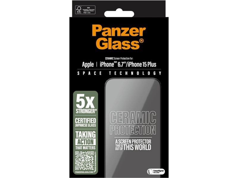 Panzerglass Displayschutz Ultra Wide Fit Ceramic iPhone 15 Plus/16 Plus
