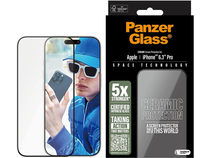 Panzerglass Displayschutz Ultra Wide Fit Ceramic iPhone 16 Pro