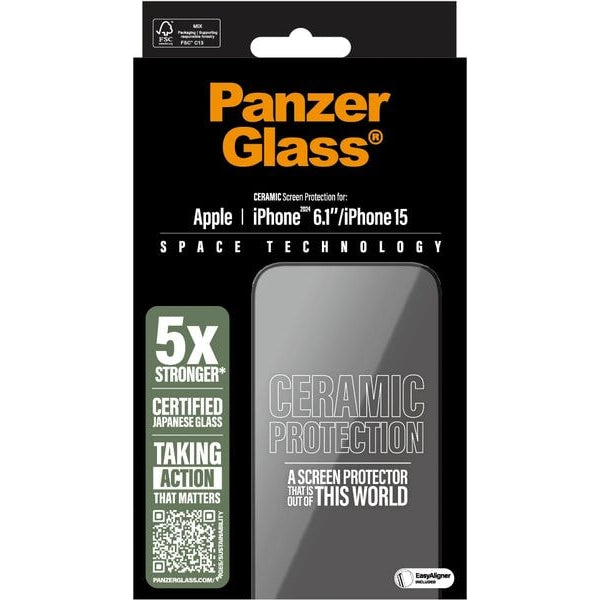 Panzerglass Displayschutz Ultra Wide Fit Ceramic iPhone 15/16