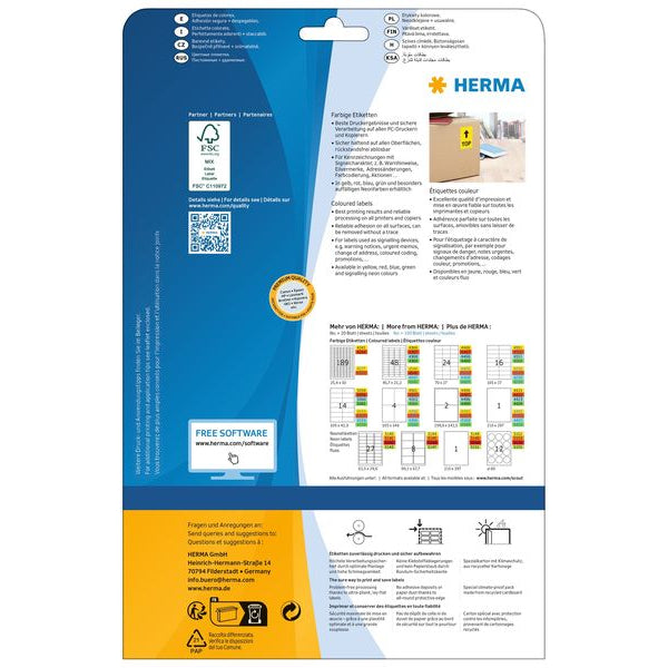 HERMA Universal-Etiketten 4367, 45.7 x 21.2 mm, Rot, 960 Stück