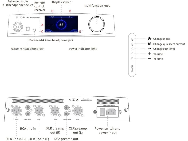 Aune Kopfhörerverstärker &amp; USB-DAC S17 Pro Schwarz