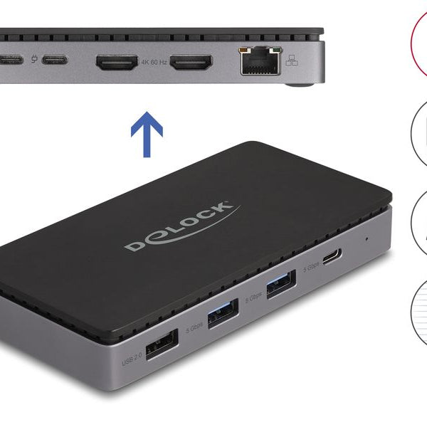 Delock Dockingstation USB Type-C 4K HDMI/USB/Gibabit LAN/PD 3.0