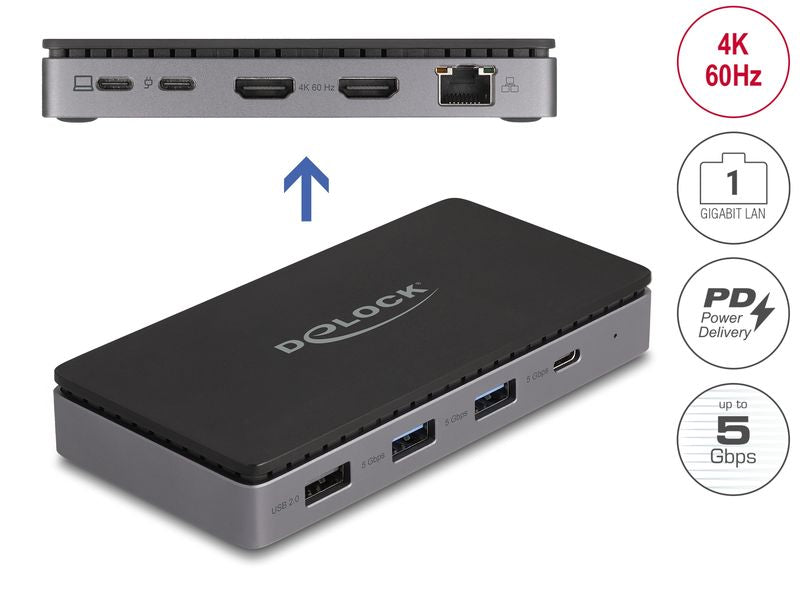 Delock Dockingstation USB Type-C 4K HDMI/USB/Gibabit LAN/PD 3.0