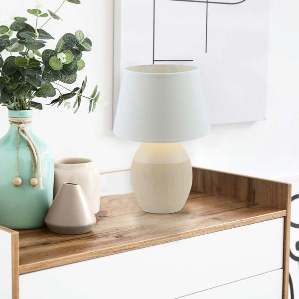 Näve Tischleuchte «Talia» h: 31 cm Weiss