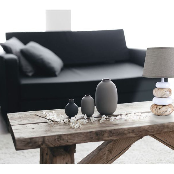 Näve Tischleuchte «Stoney» h: 31 cm Braun