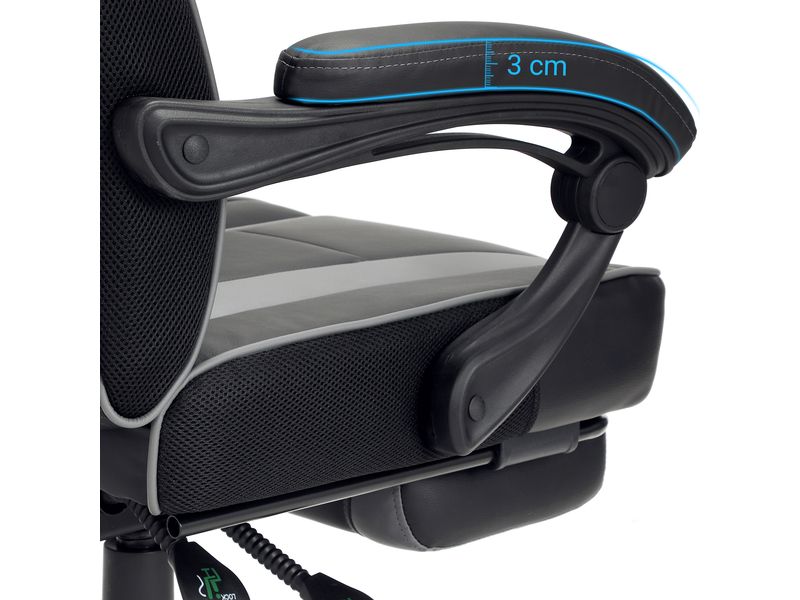 Songmics Bürostuhl mit neigbarer Rückenlehne, Schwarz / Grau