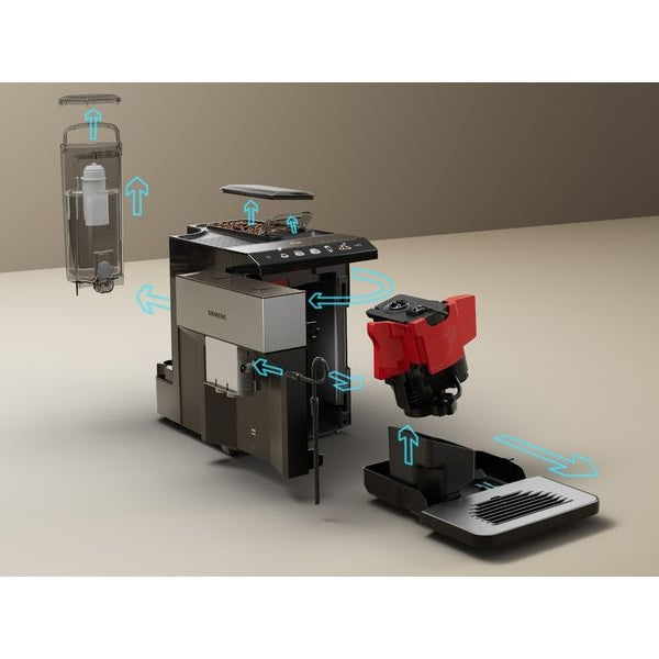 Siemens Kaffeevollautomat EQ500 Classic Connect Edelstahl, Schwarz