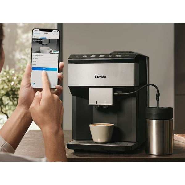 Siemens Kaffeevollautomat EQ500 Classic Connect Edelstahl, Schwarz