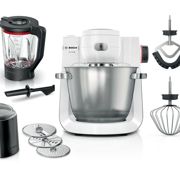 Bosch Küchenmaschine Serie 6 MUMS6EW22 Edelstahl/Weiss