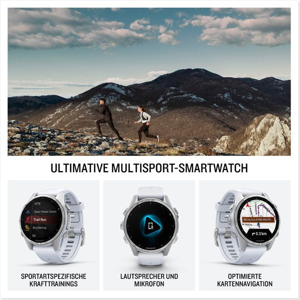 GARMIN Sportuhr Fenix 8 AMOLED, 43 mm Weiss