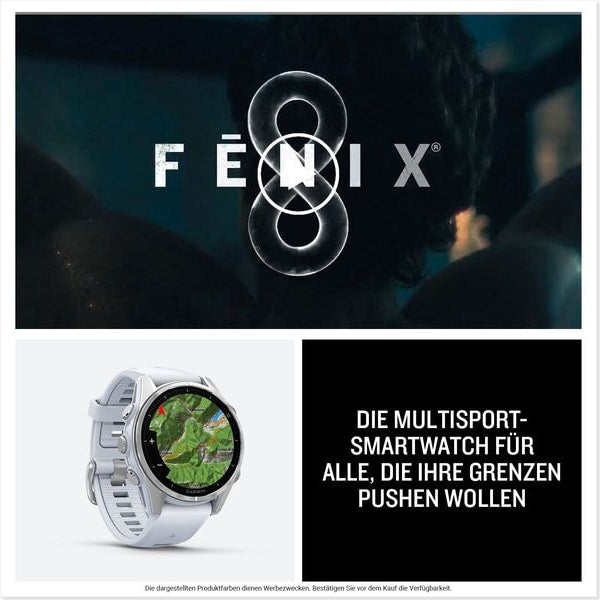GARMIN Sportuhr Fenix 8 AMOLED, 43 mm Weiss