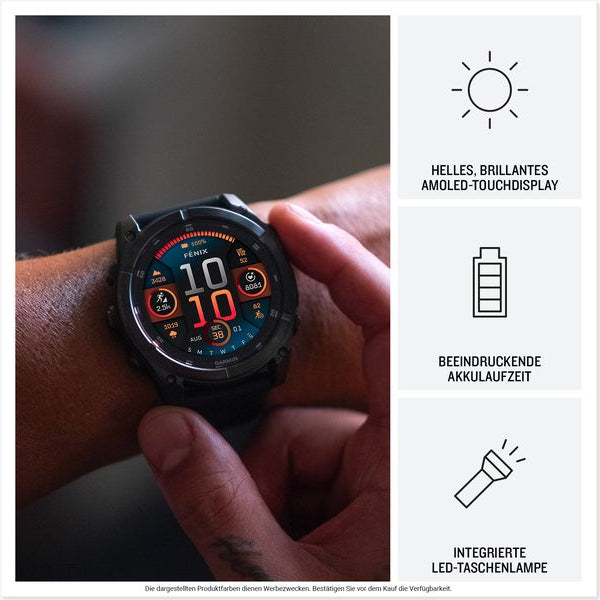 GARMIN Sportuhr Fenix 8 AMOLED, 47 mm Weiss