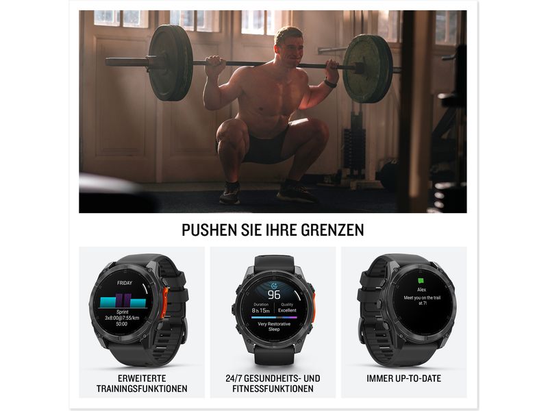 GARMIN Sportuhr Fenix 8 AMOLED, 47 mm Weiss