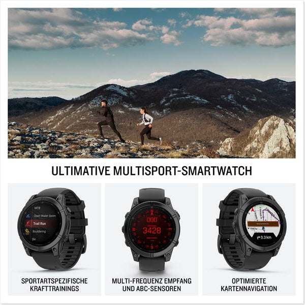 GARMIN Sportuhr Fenix E, 47 mm Schwarz