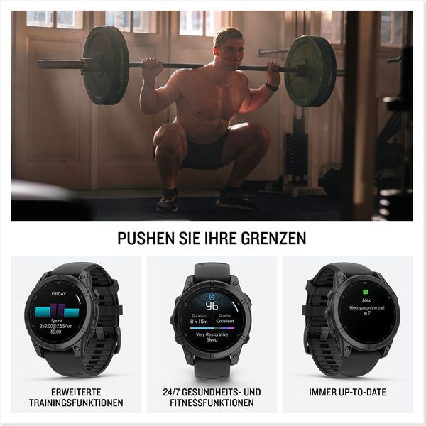 GARMIN Sportuhr Fenix E, 47 mm Schwarz