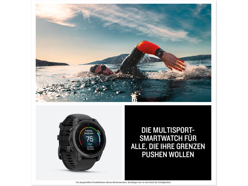 GARMIN Sportuhr Fenix E, 47 mm Schwarz