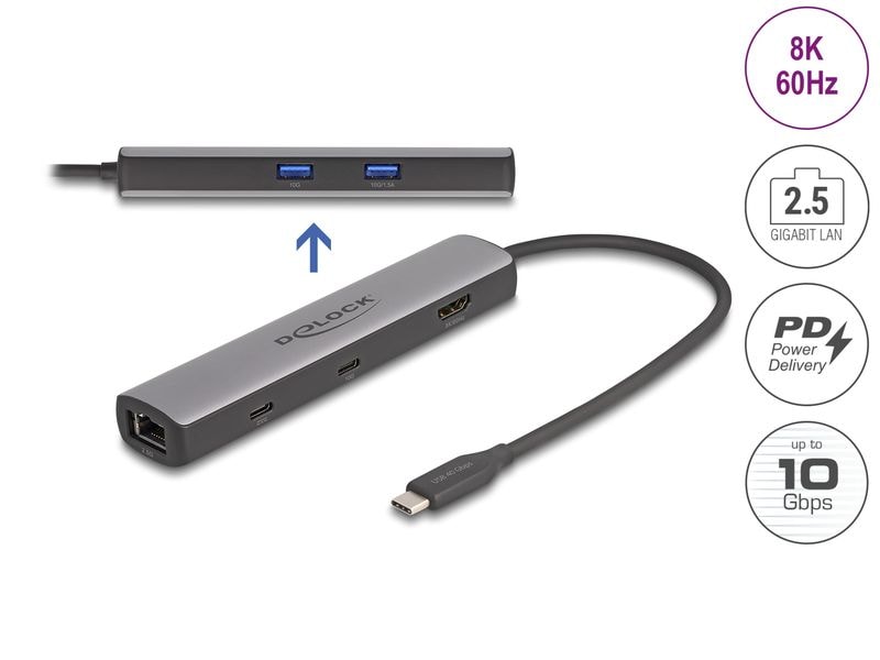 Delock Dockingstation USB-C HDMI/USB 10 Gbps/2.5 Gigabit LAN/PD 3.0