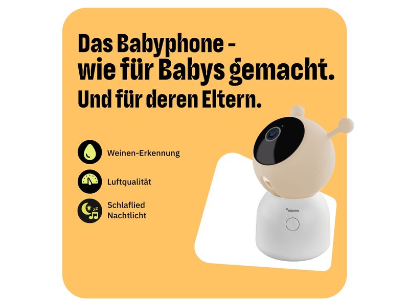 omajin by Netatmo Netzwerkkamera Babyphone-Kamera 2K + 64GB MicroSD
