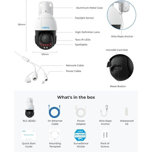 Reolink Netzwerkkamera P850 360° / PoE / 16x Zoom
