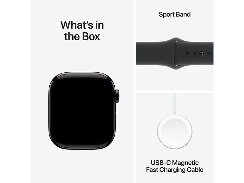 Apple Watch Series 10 42 mm Alu Jet Black Sport S/M