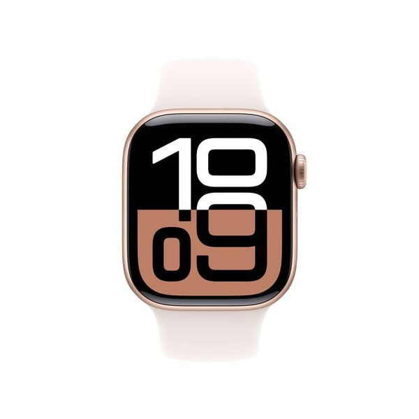 Apple Watch Series 10 42 mm Alu Roségold Sport Weiss M/L