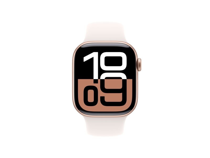 Apple Watch Series 10 42 mm Alu Roségold Sport Weiss S/M