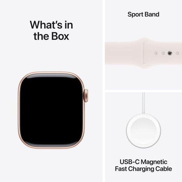 Apple Watch Series 10 42 mm Alu Roségold Sport Weiss M/L
