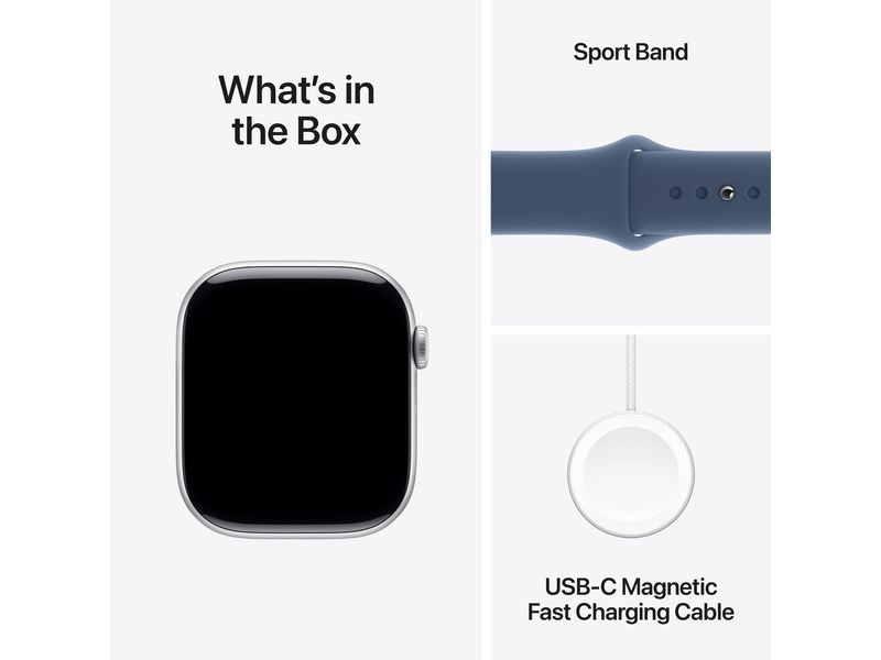 Apple Watch Series 10 46 mm LTE Alu Silber Sport Denim M/L