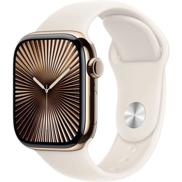Apple Watch Series 10 42 mm LTE Titanium Rosegold Sport Weiss S/M