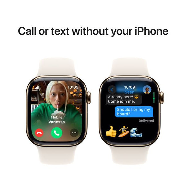 Apple Watch Series 10 42 mm LTE Titanium Rosegold Sport Weiss M/L