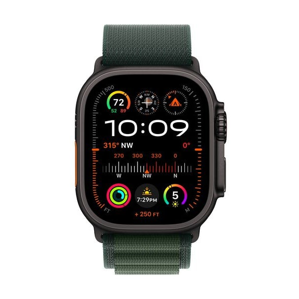 Apple Watch Ultra 2 Black Titanium Alpine Loop Dunkelgrün Small