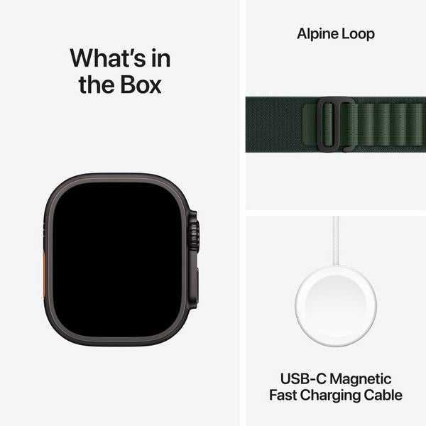Apple Watch Ultra 2 Black Titanium Alpine Loop Dunkelgrün Small