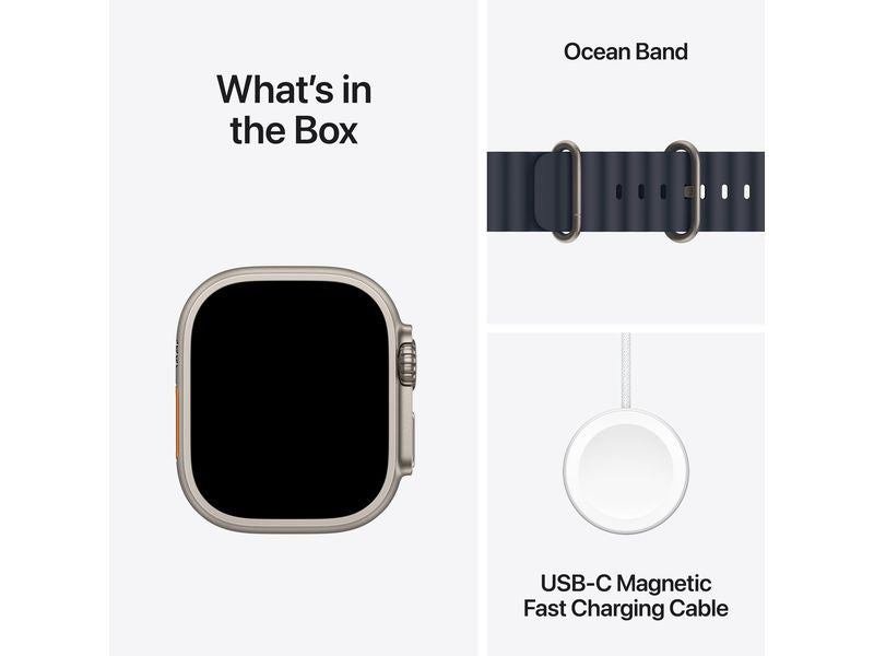 Apple Watch Ultra 2 Natural Titanium Ocean Band Navy