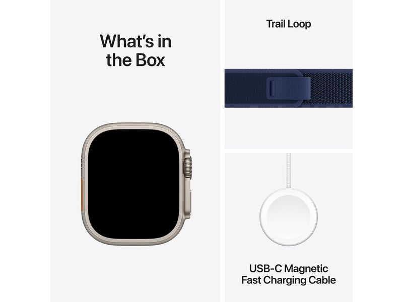 Apple Watch Ultra 2 Natural Titanium Trail Loop Blau M/L