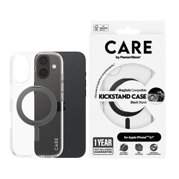 CARE Back Cover Feature Kickstand iPhone 16 Schwarz